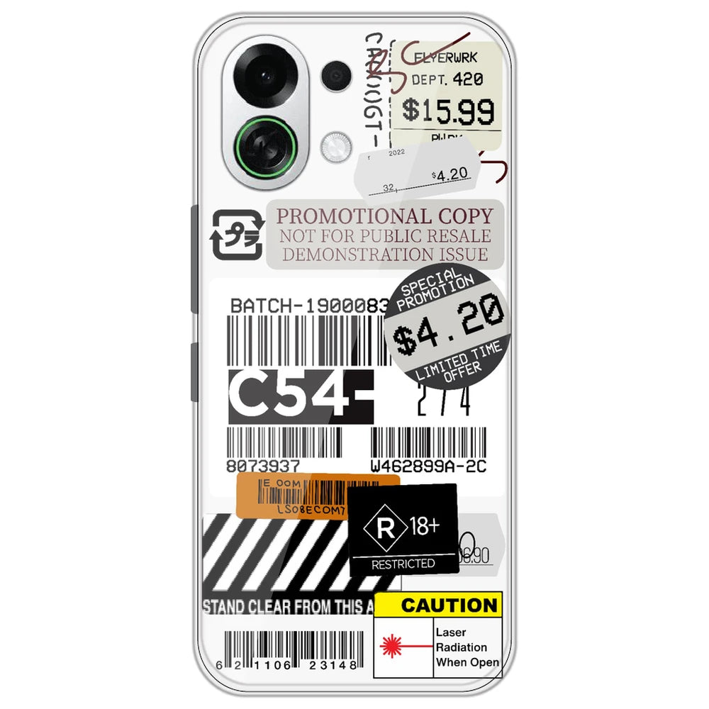 Labels - Clear Printed Silicone Case for Oppo K13 Turbo