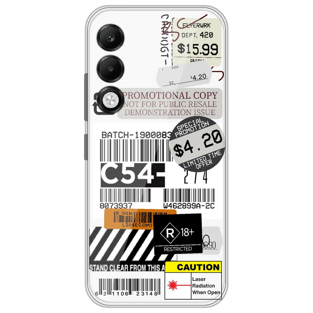 Labels - Clear Printed Silicone Case for Oppo K13X