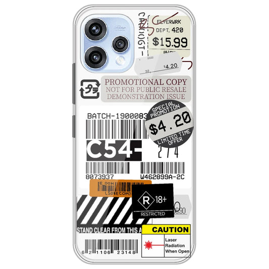 Labels - Clear Printed Silicone Case for Oppo Reno 15