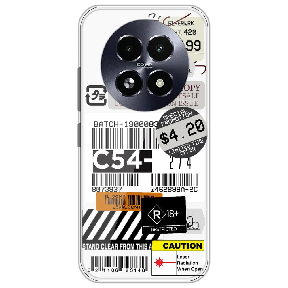 Labels - Clear Printed Silicone Case for Realme 13 5G