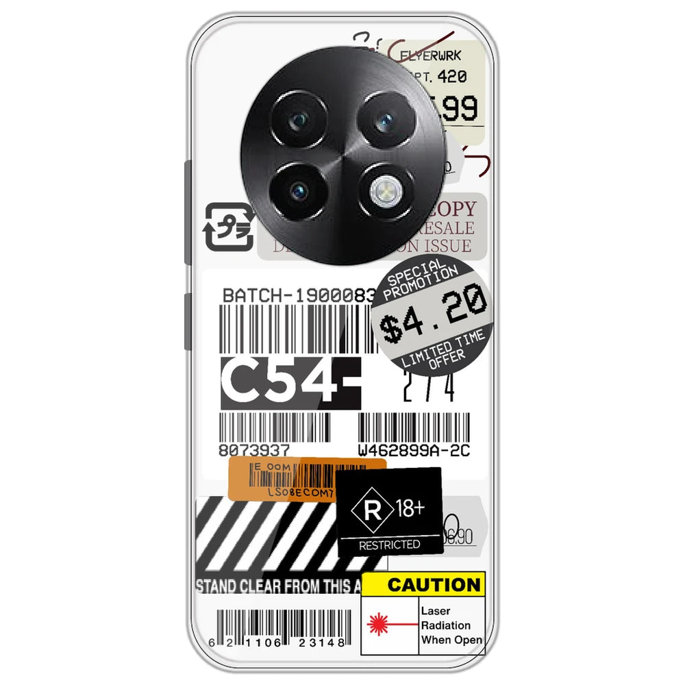 Labels - Clear Printed Silicone Case for Realme 13 Plus