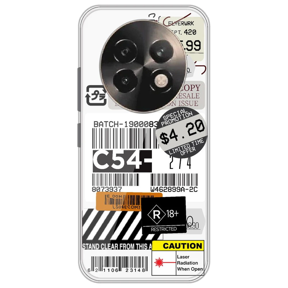 Labels - Clear Printed Silicone Case for Realme 15 Lite