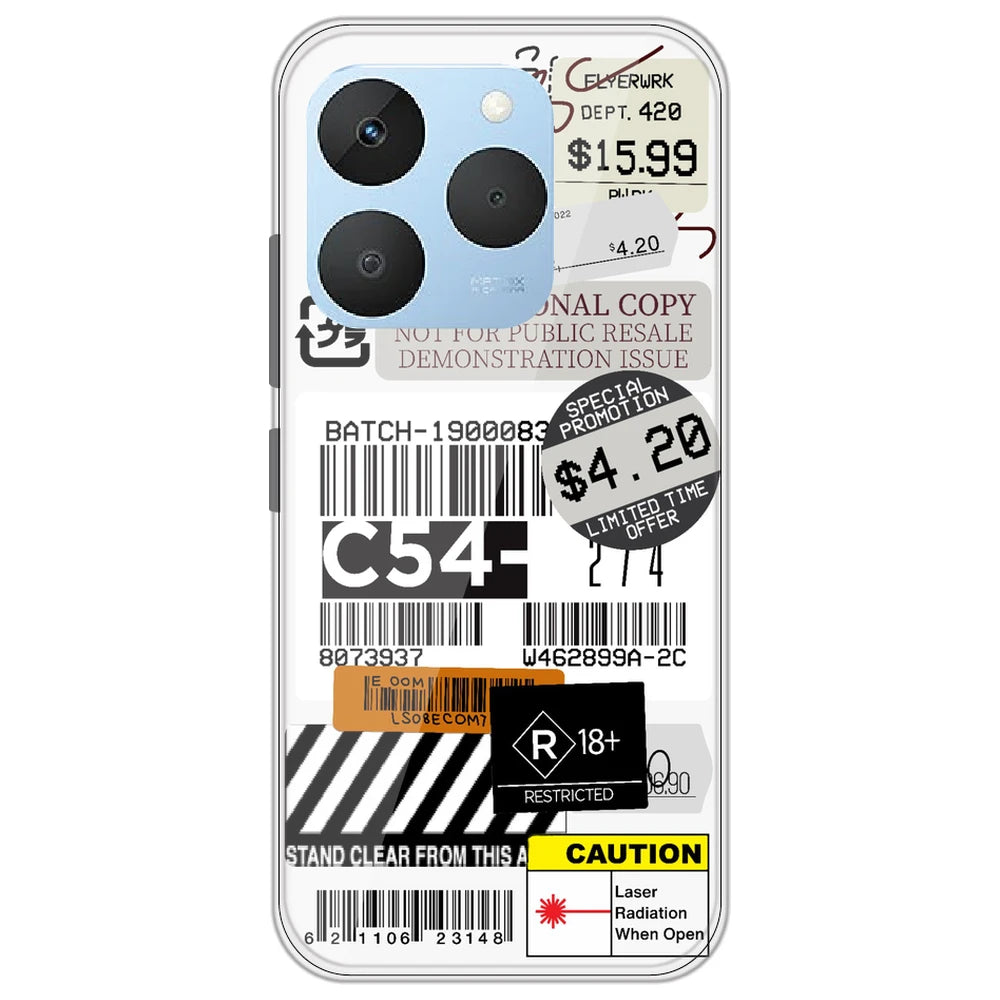 Labels - Clear Printed Silicone Case for Realme 15T