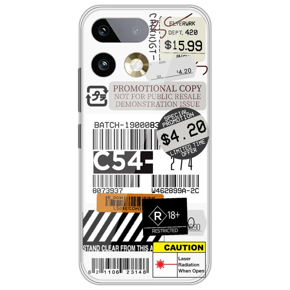 Labels - Clear Printed Silicone Case for Realme 16 Pro Plus