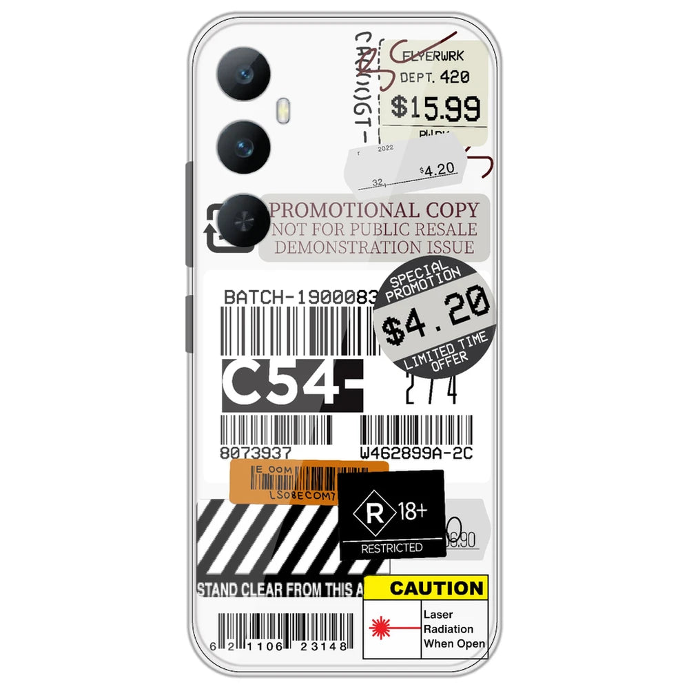 Labels - Clear Printed Silicone Case for Realme C65