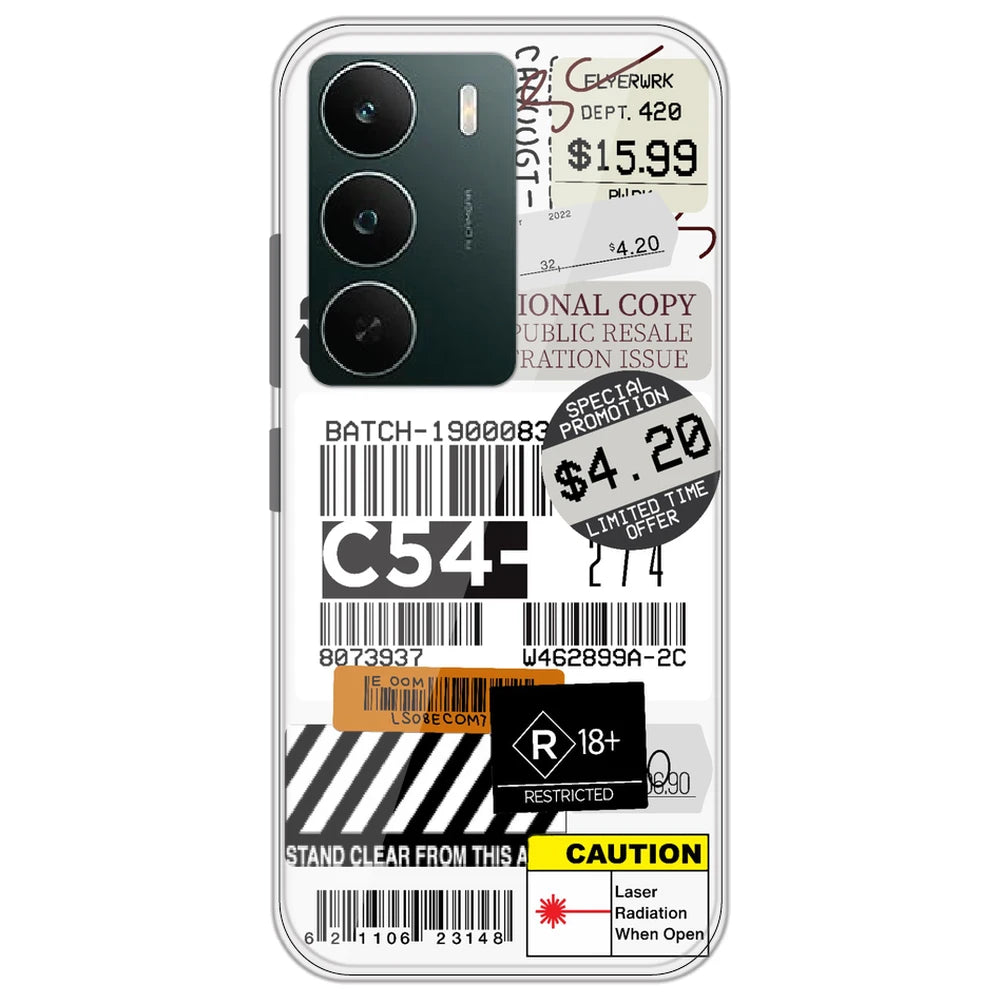 Labels - Clear Printed Silicone Case for Realme C71 5G