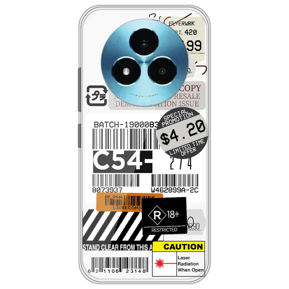 Labels - Clear Printed Silicone Case for Realme Narzo 80 Pro