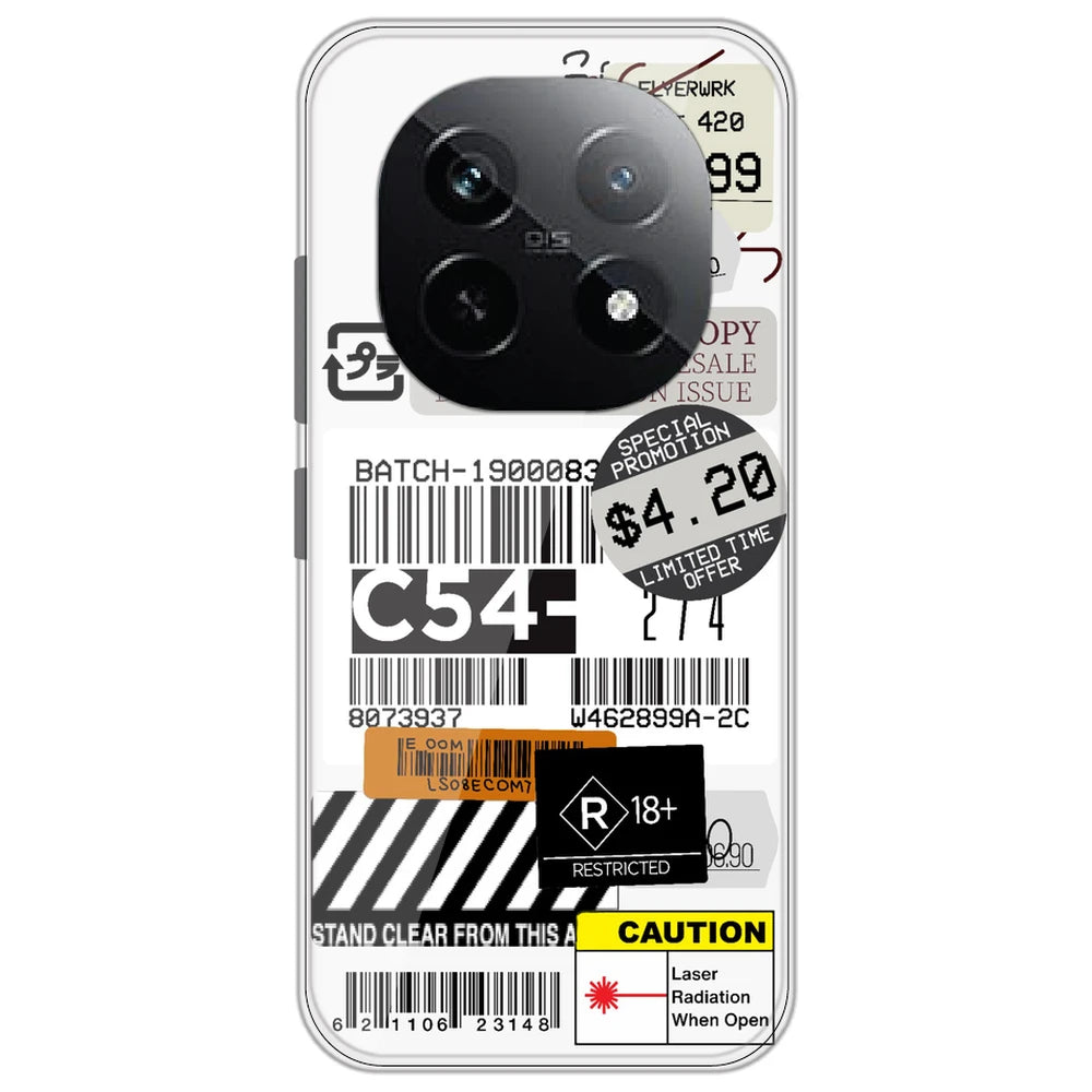 Labels - Clear Printed Silicone Case for Realme P2 Pro