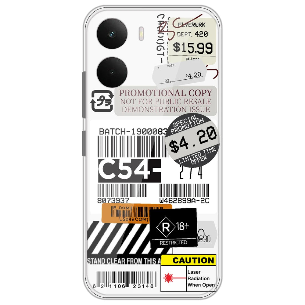 Labels - Clear Printed Silicone Case for Realme P3