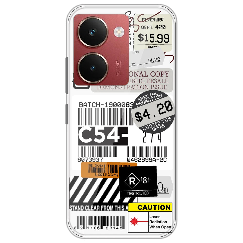 Labels - Clear Printed Silicone Case for Realme P3 Ultra