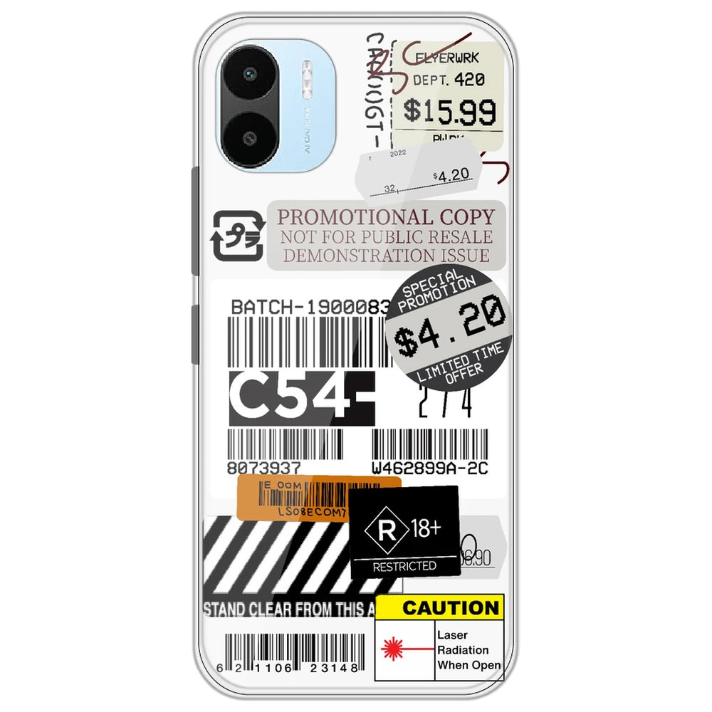 Labels - Clear Printed Silicone Case for Redmi A2 Plus