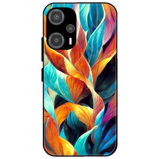 Leaves Abstract Art - Glossy Metal Silicone Case for Poco F5