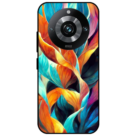 Leaves Abstract Art - Glossy Metal Silicone Case for Realme 11 Pro Plus