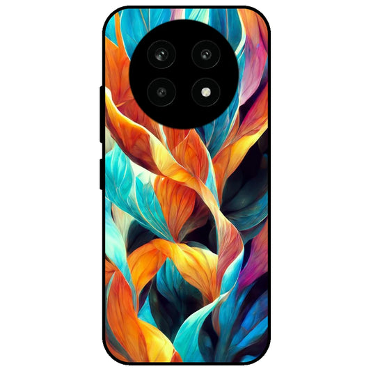 Leaves Abstract Art - Glossy Metal Silicone Case for Realme 13 Pro 5G