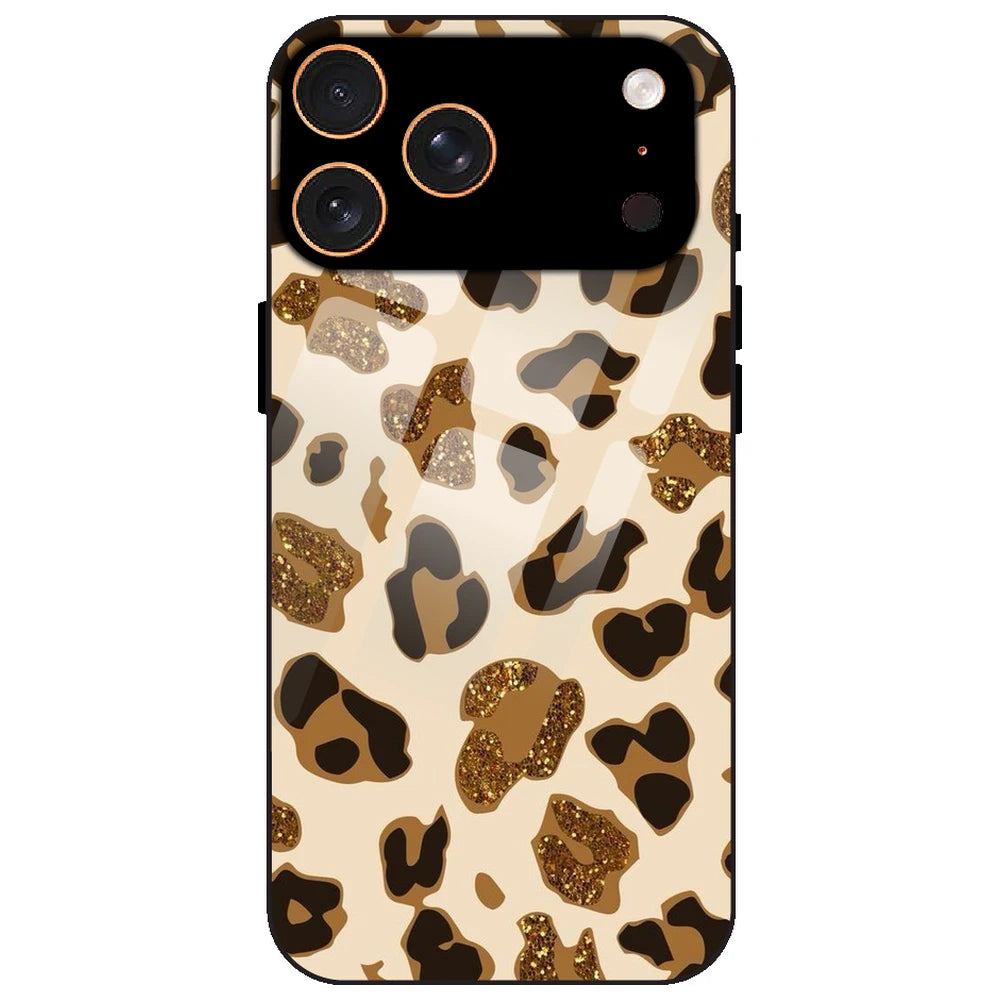 Leopard Glitter Print - Glass Case for Apple iPhone 17 Pro