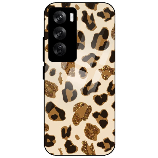 Leopard Glitter Print - Glass Case for Oppo Reno 12 Pro