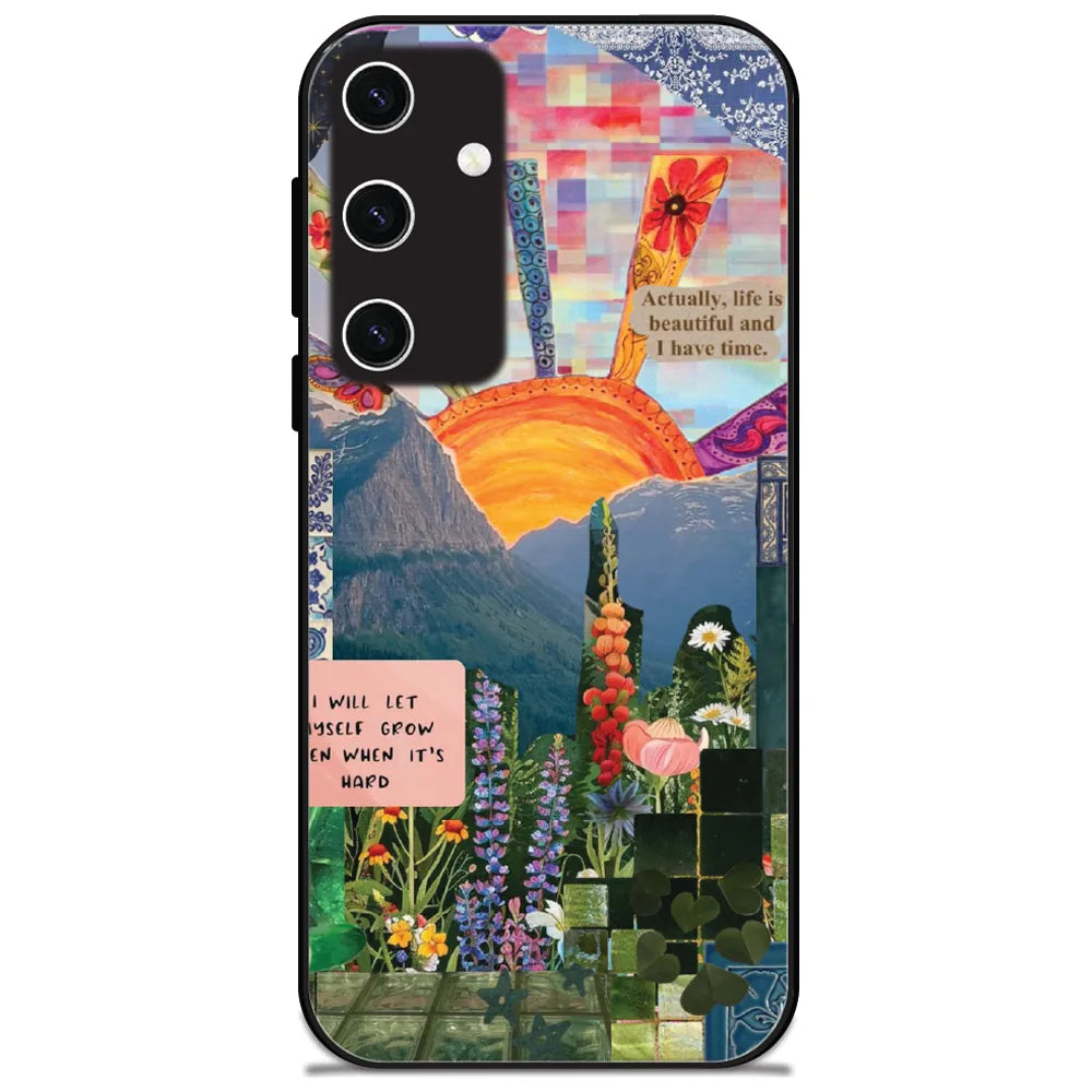 Life Is Beautiful Collage - Glossy Metal Silicone Case for Samsung Galaxy S23 Plus 5G