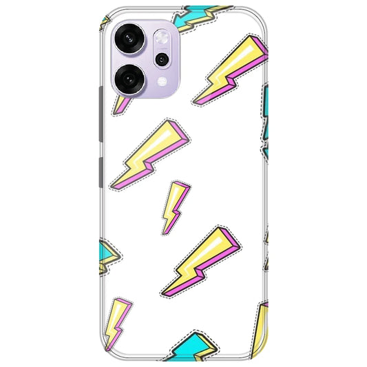 Lighting Bolts - Clear Printed Silicone Case for Oppo Reno 14 Pro