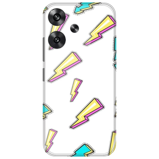 Lighting Bolts - Clear Printed Silicone Case for Poco F6