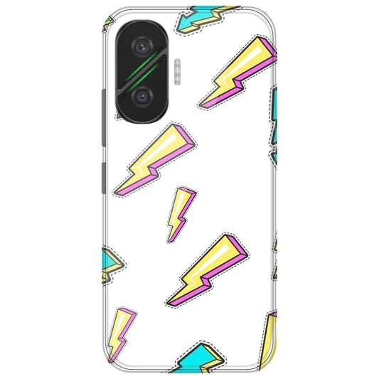 Lighting Bolts - Clear Printed Silicone Case for Poco F7