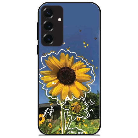 Lil Sun Sunflower - Glossy Metal Silicone Case for Samsung Galaxy S25 Plus