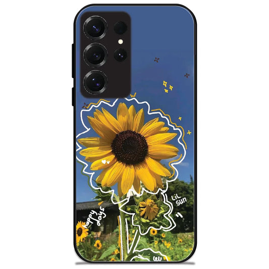 Lil Sun Sunflower - Glossy Metal Silicone Case for Samsung Galaxy S25 Ultra