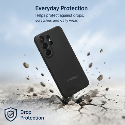Samsung Galaxy S25 Ultra black silicone case – everyday protection against drops, scratches and wear