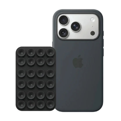 iPhone 17 Pro Black Liquid Silicone case with Black suction holder