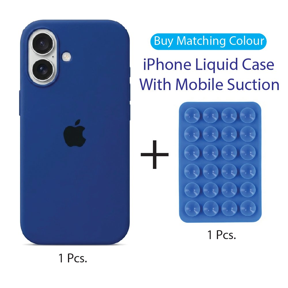 Royal Blue Liquid Silicone case + Blue suction holder, matching colours