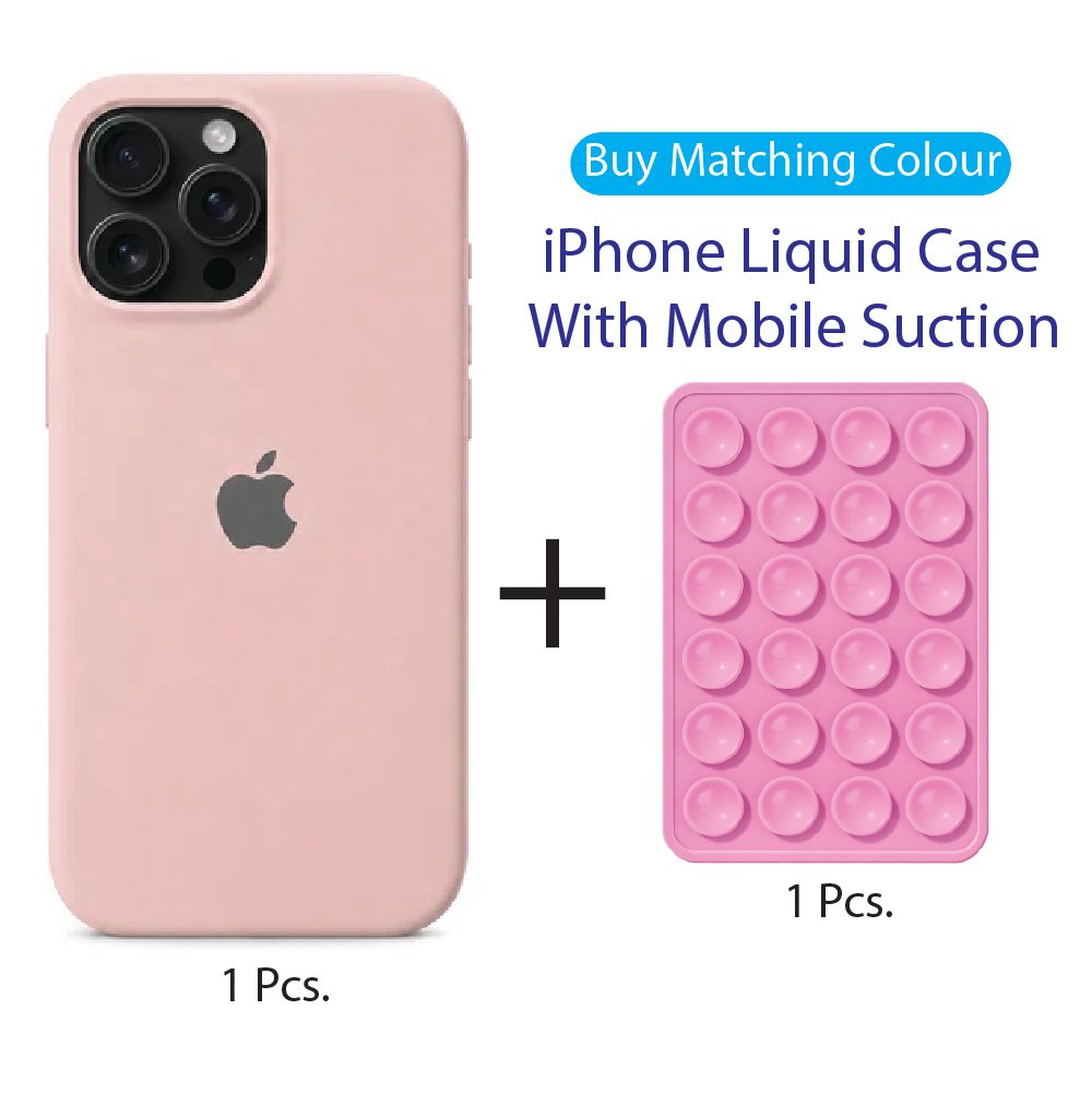 Sand Pink Liquid Silicone case + Light Pink suction holder, matching colours