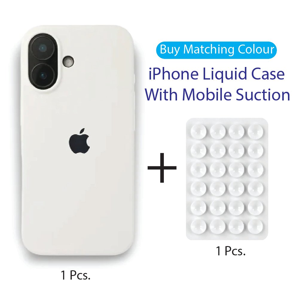 White Liquid Silicone case + White suction holder, matching colours
