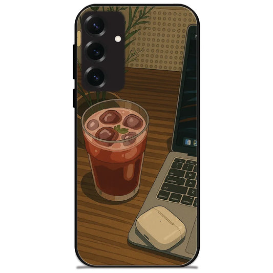 Lofi Desk Vibes - Glossy Metal Silicone Case for Samsung Galaxy S25 Plus