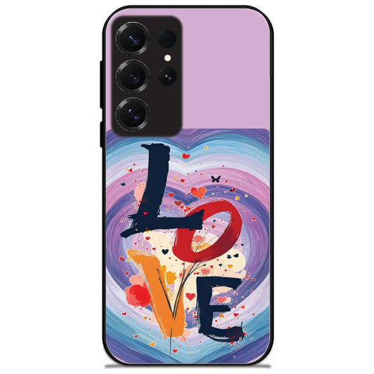 Love Heart Swirl - Glossy Metal Silicone Case for Samsung Galaxy S25 Ultra