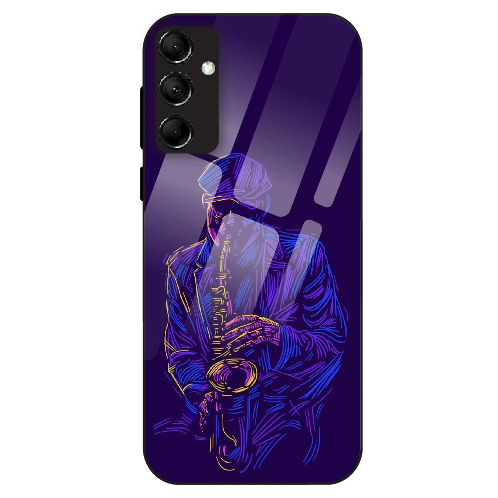 Neon Saxophone Art - Glass Case For Samsung Galaxy M14