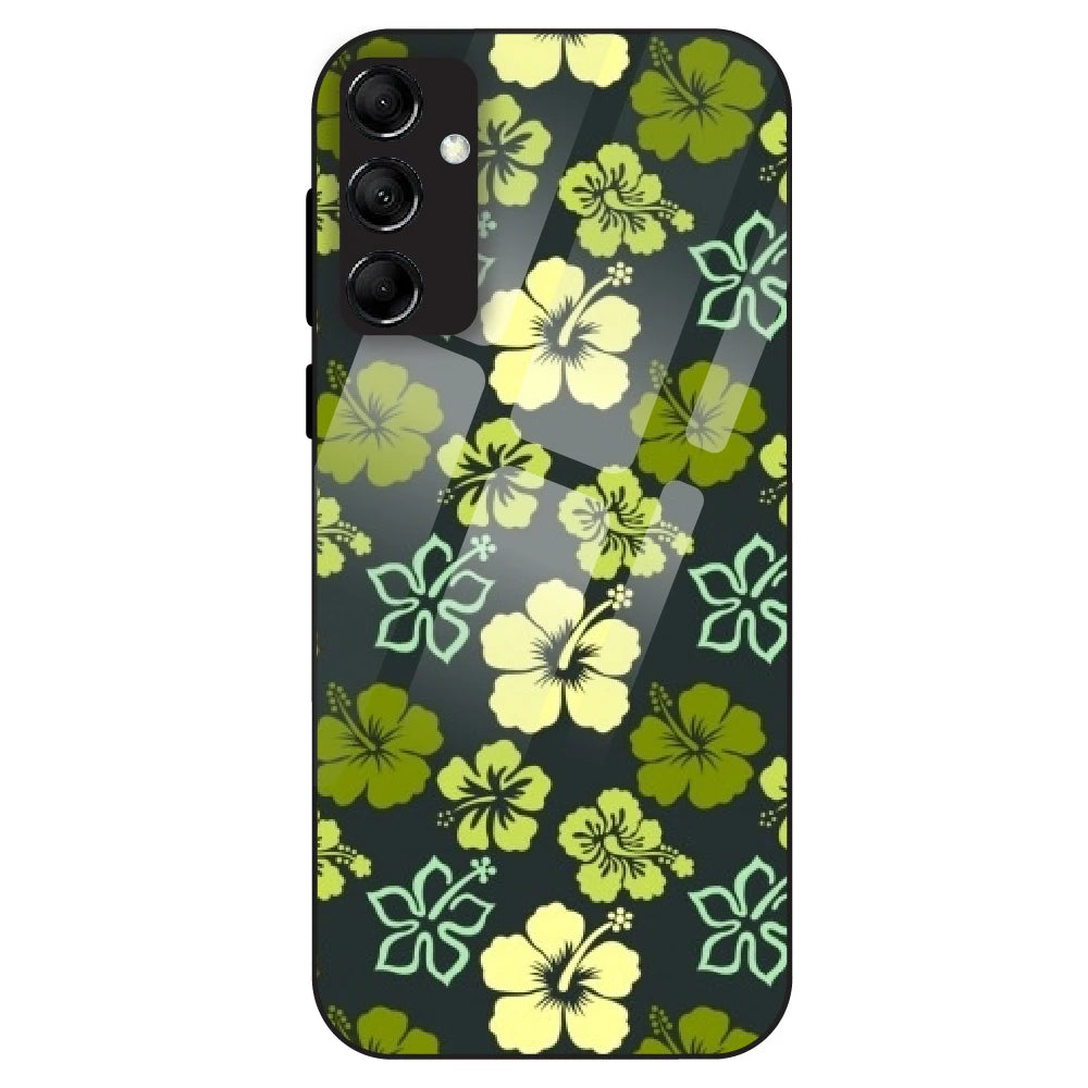 Green Hibiscus - Glass Case For Samsung Galaxy M14