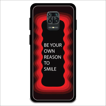 'Be Your Own Reason To Smile'  - Red Armor Case For Redmi Models Redmi Note 9 Pro Max