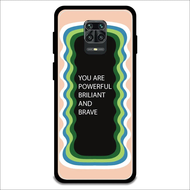 'You Are Powerful, Brilliant & Brave' - Peach Armor Case For Redmi Models Redmi Note 9 Pro Max