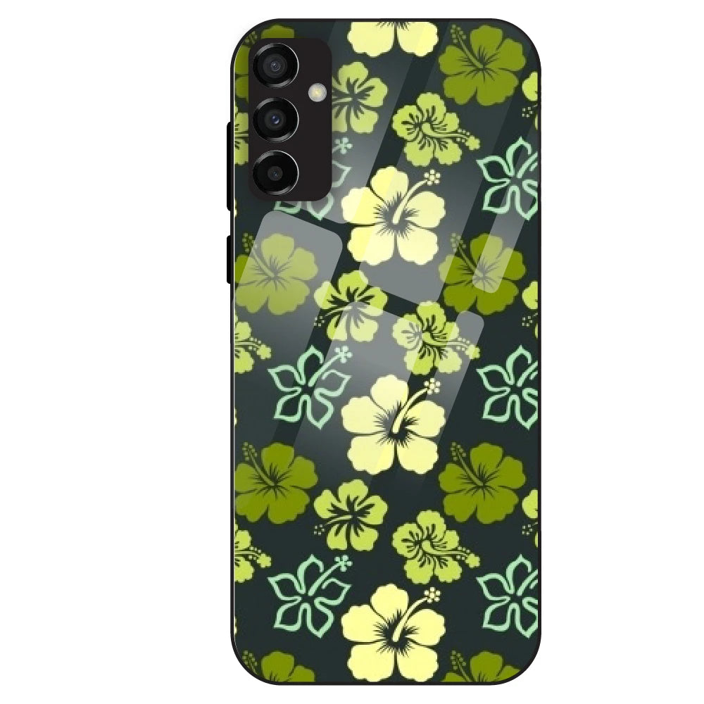 Green Hibiscus - Glass Case For Samsung Galaxy M23