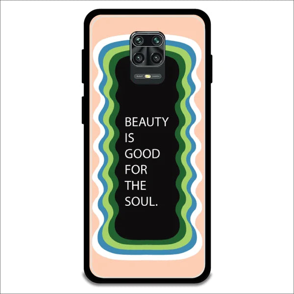 'Beauty Is Good For The Soul' - Armor Case For Redmi Models Redmi Note 9 Pro Max / Peach