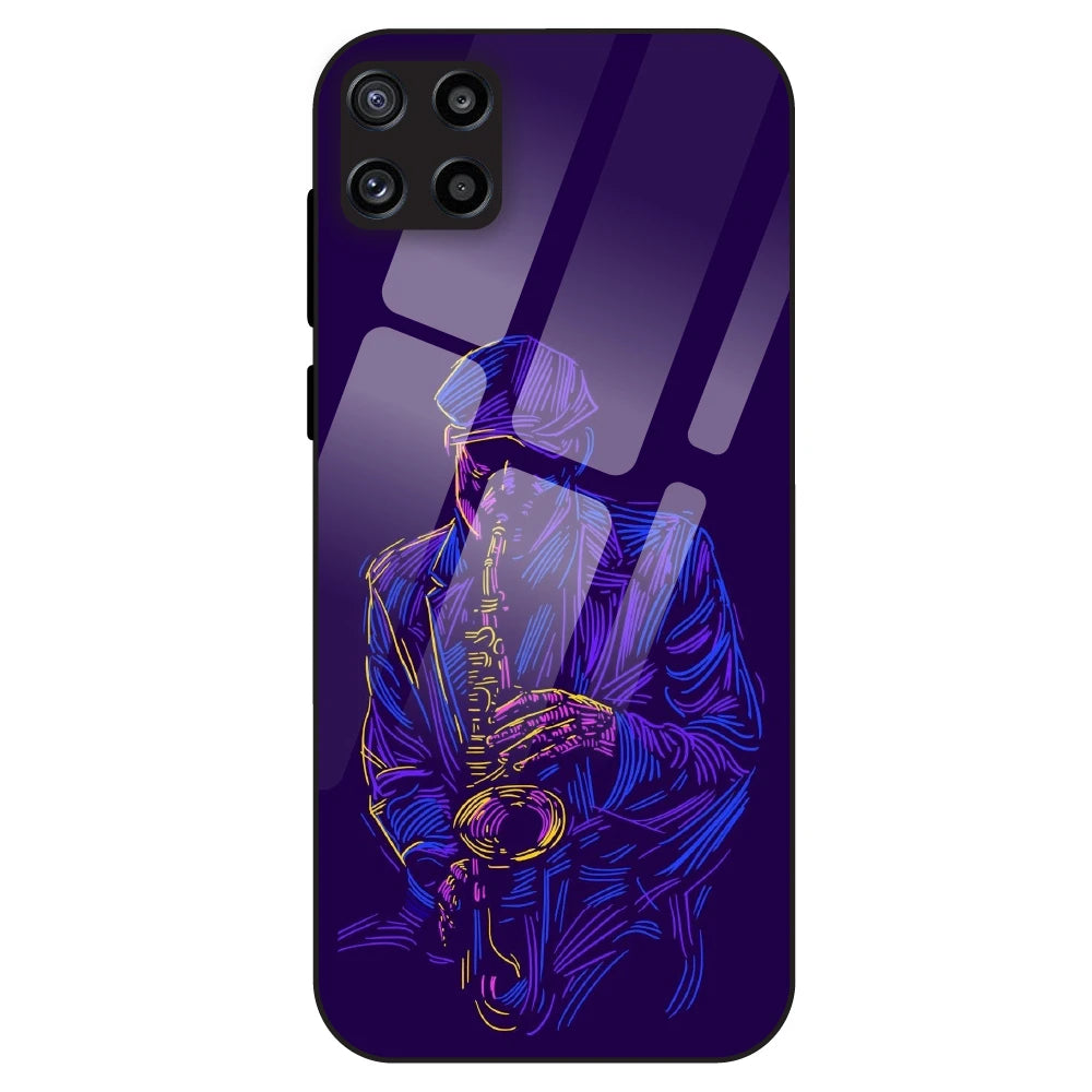 Neon Saxophone Art - Glass Case For Samsung Galaxy M32