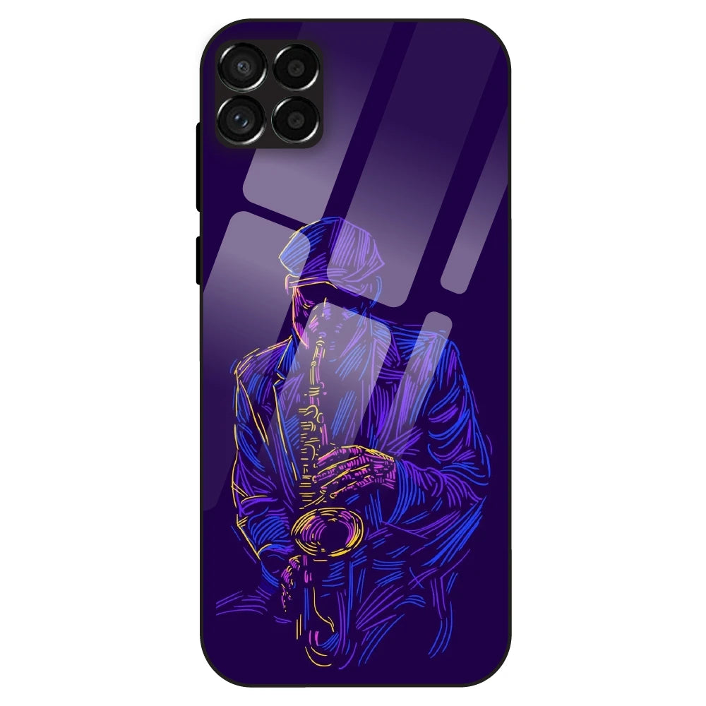 Neon Saxophone Art - Glass Case For Samsung Galaxy M33