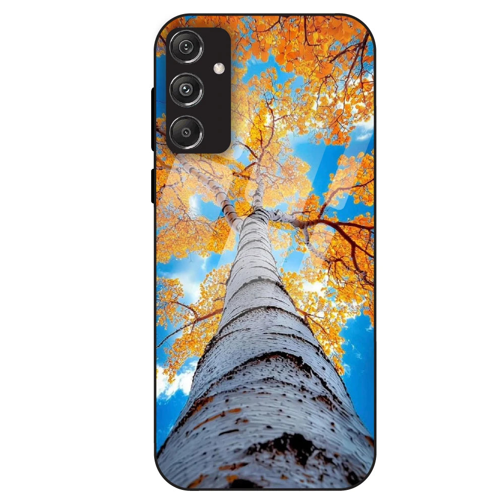 Autumn Tree Sky View - Glass Case For Samsung Galaxy M34