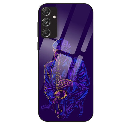Neon Saxophone Art - Glass Case For Samsung Galaxy M34