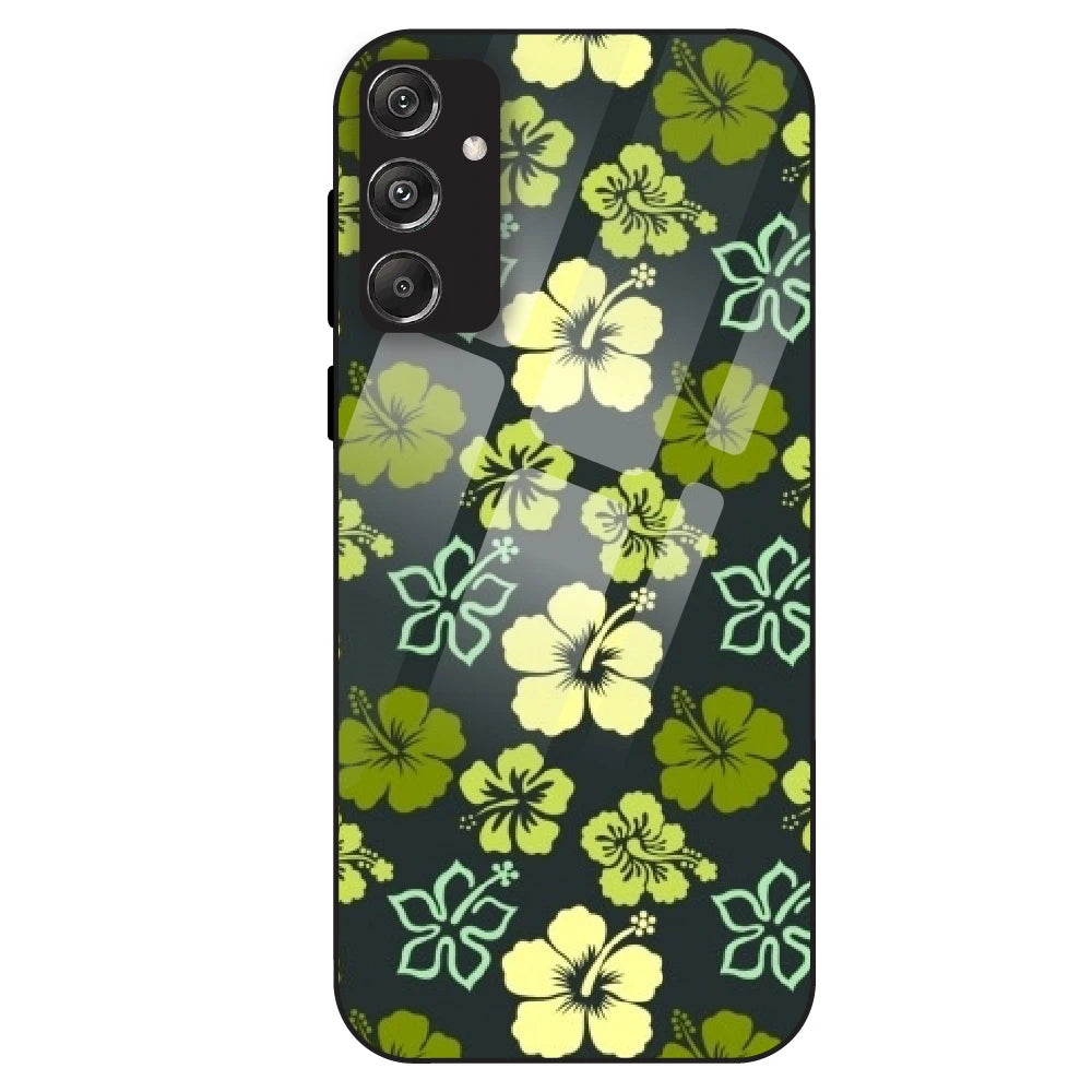 Green Hibiscus - Glass Case For Samsung Galaxy M34