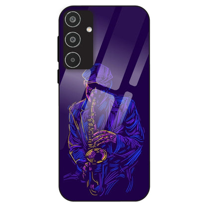 Neon Saxophone Art - Glass Case For Samsung Galaxy M35