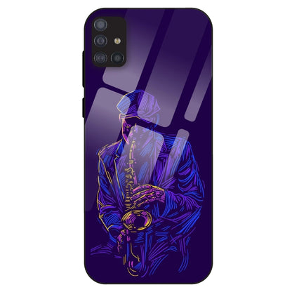 Neon Saxophone Art - Glass Case For Samsung Galaxy M51