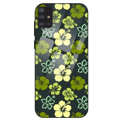 Green Hibiscus - Glass Case For Samsung Galaxy M51