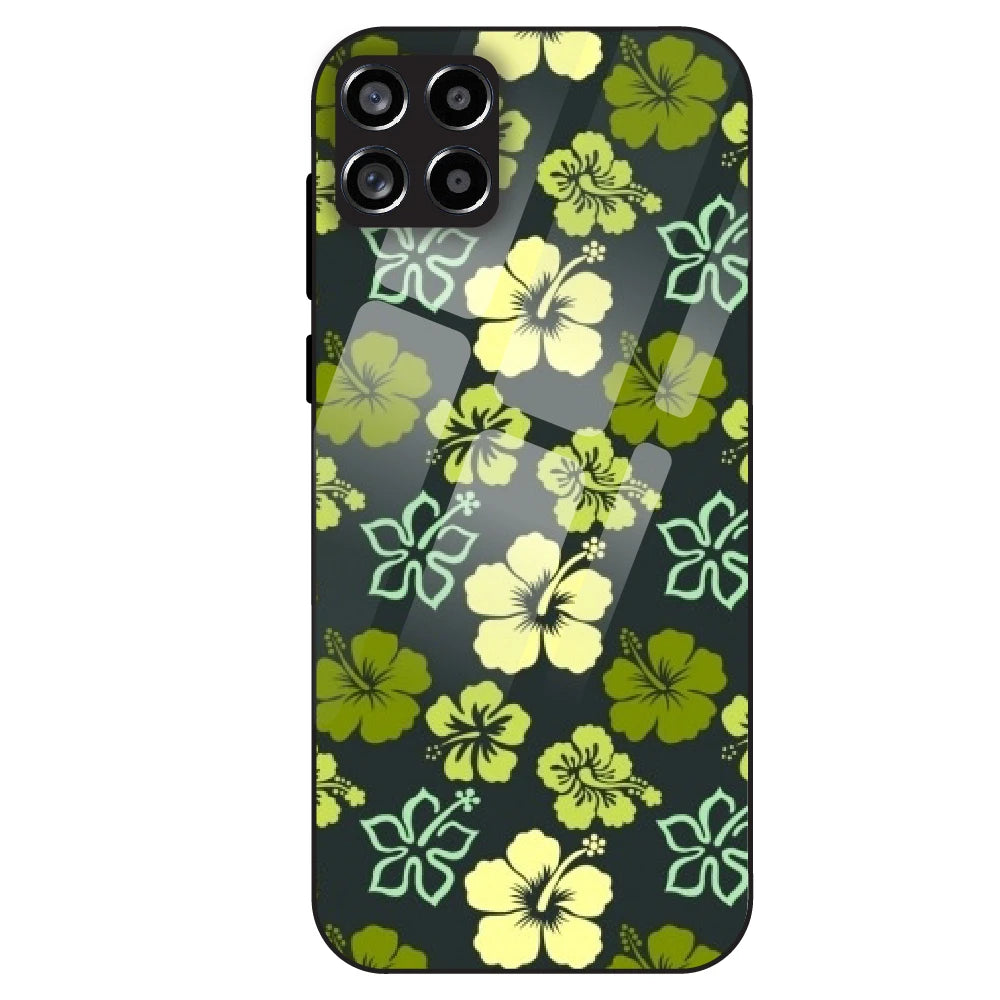 Green Hibiscus - Glass Case For Samsung Galaxy M53