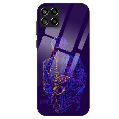 Neon Saxophone Art - Glass Case For Samsung Galaxy M53