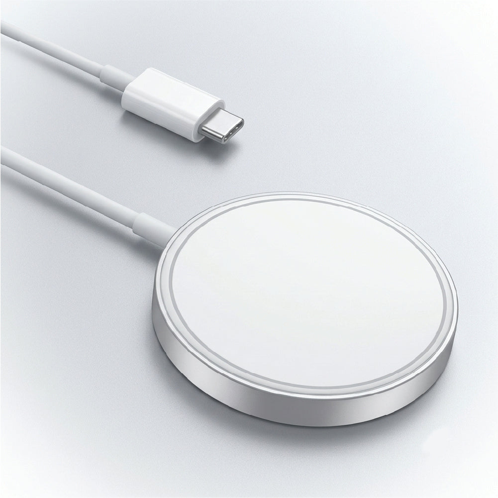 Slim magnetic wireless charger pad with USB-C connector